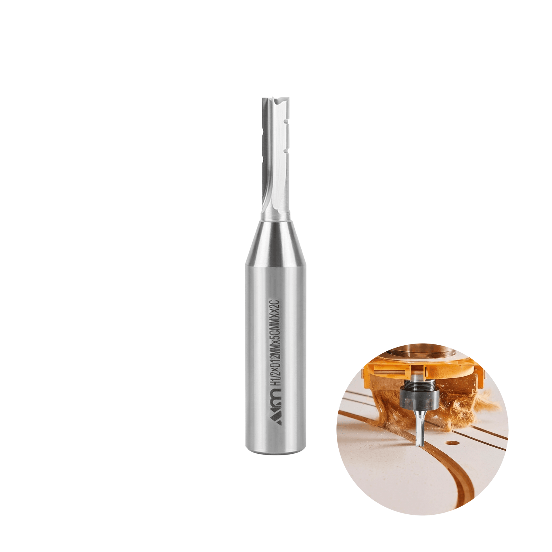 Fresa Reta Mk Router Haste 1/2 Corte 6 X 22 Mm 3 Cortadores
