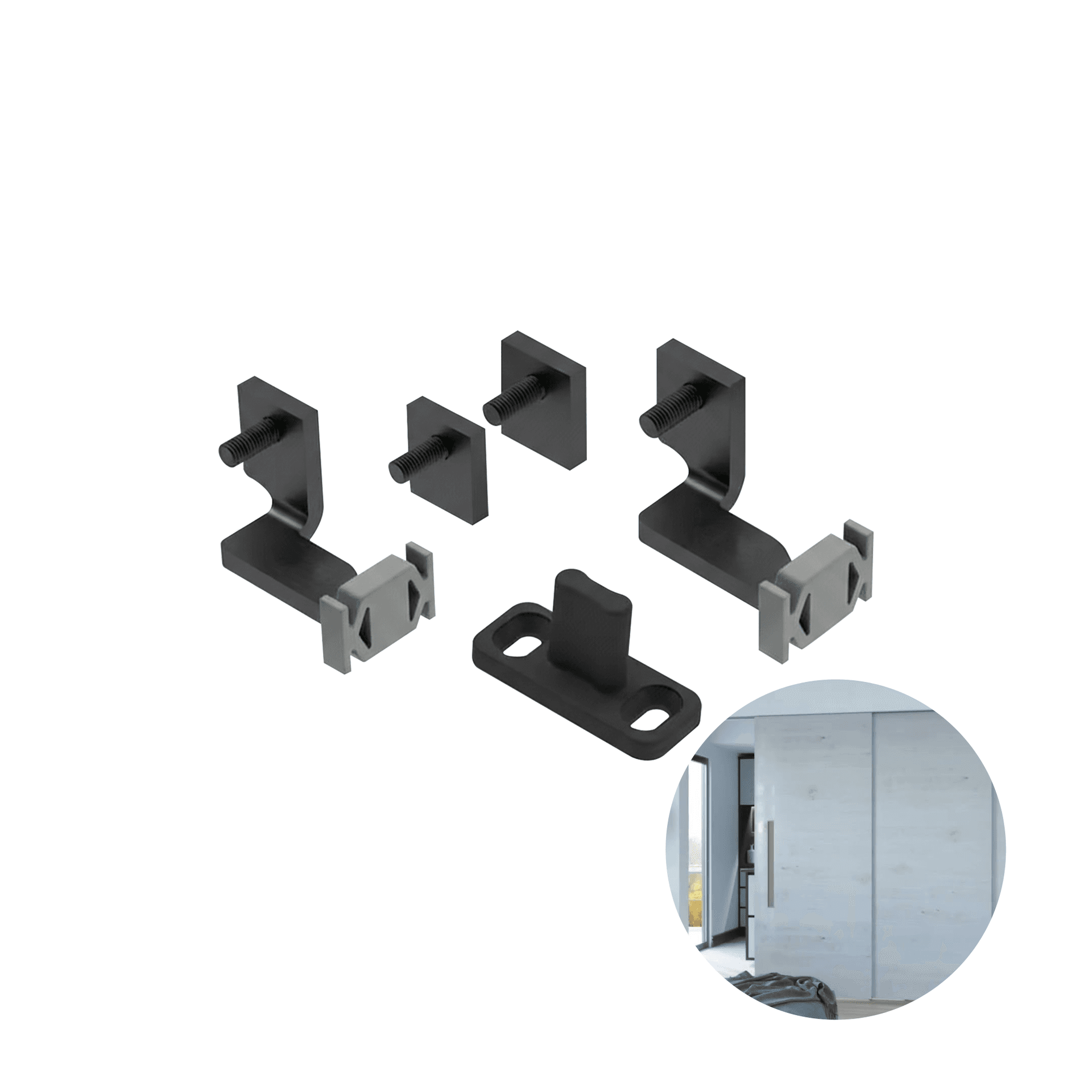 Sistema Guia Sequenziato Lado Direito Para 2 Portas de 40mm Rometal