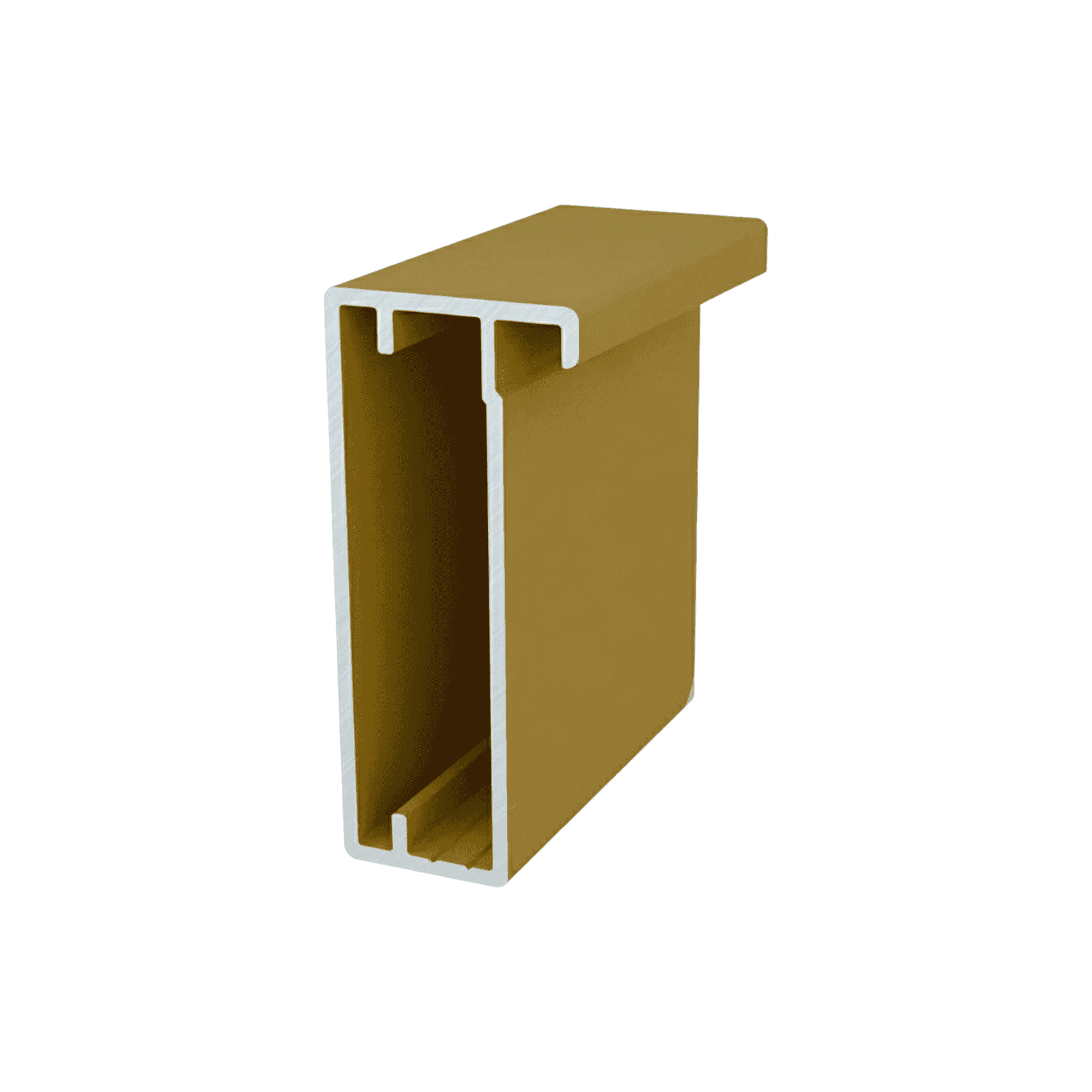 Perfil Montante Dourado Fosco Para Vidro Rm-060