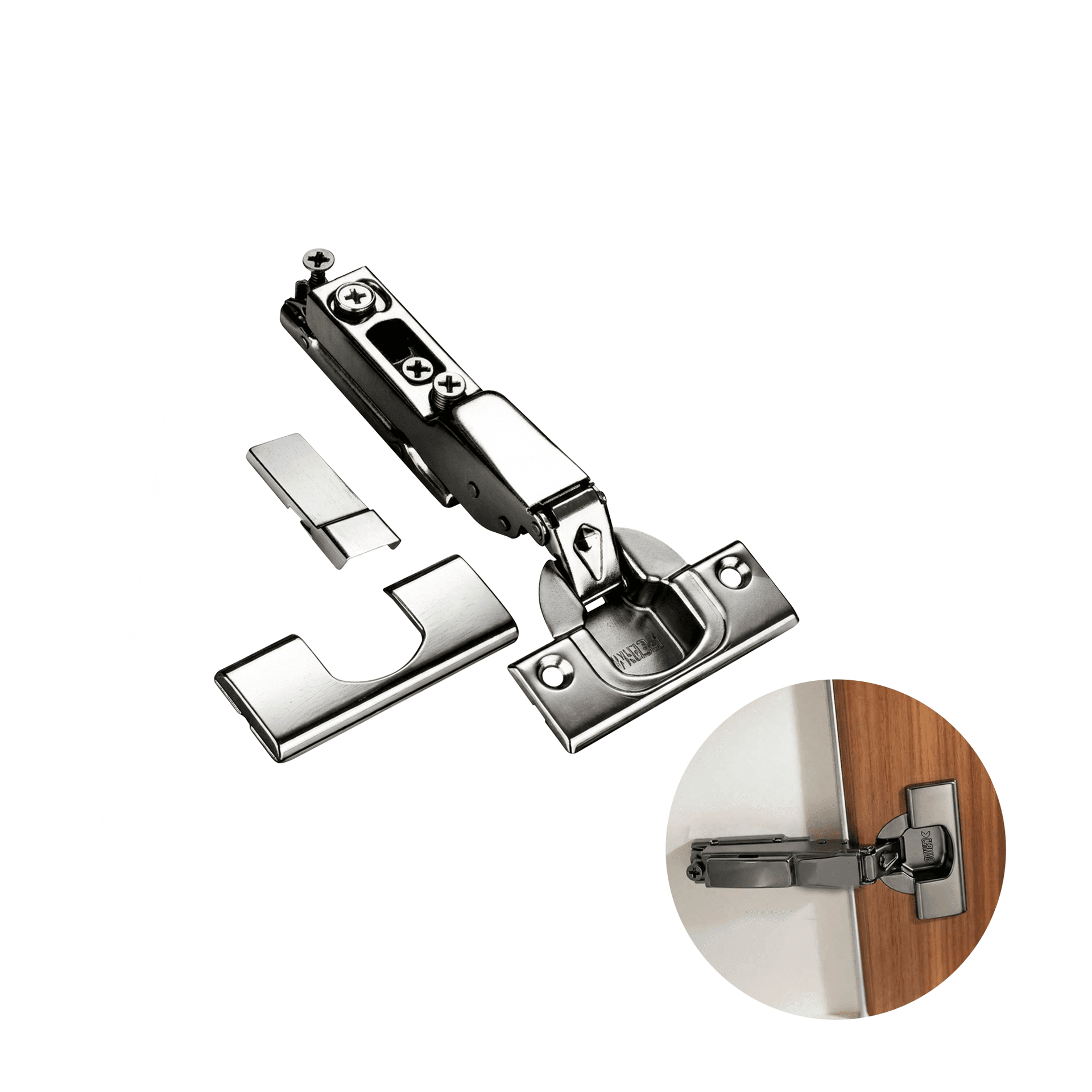Dobradiça Curva Bumper Flat Line Titanium