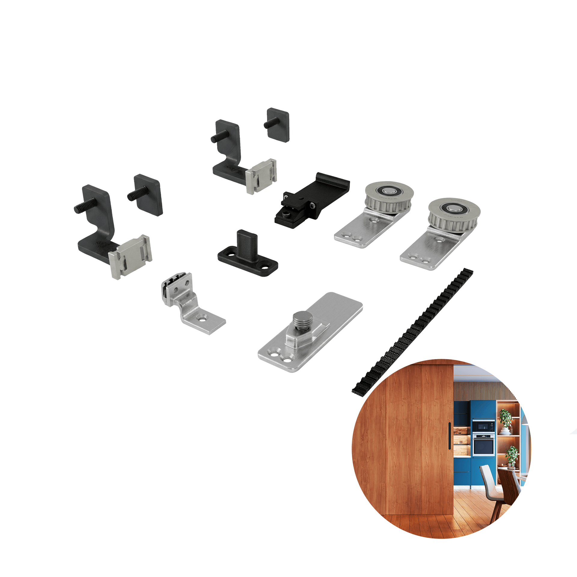 Sistema Guia Syncro Sequenziato Lado Direito Para 2 Portas de 40mm