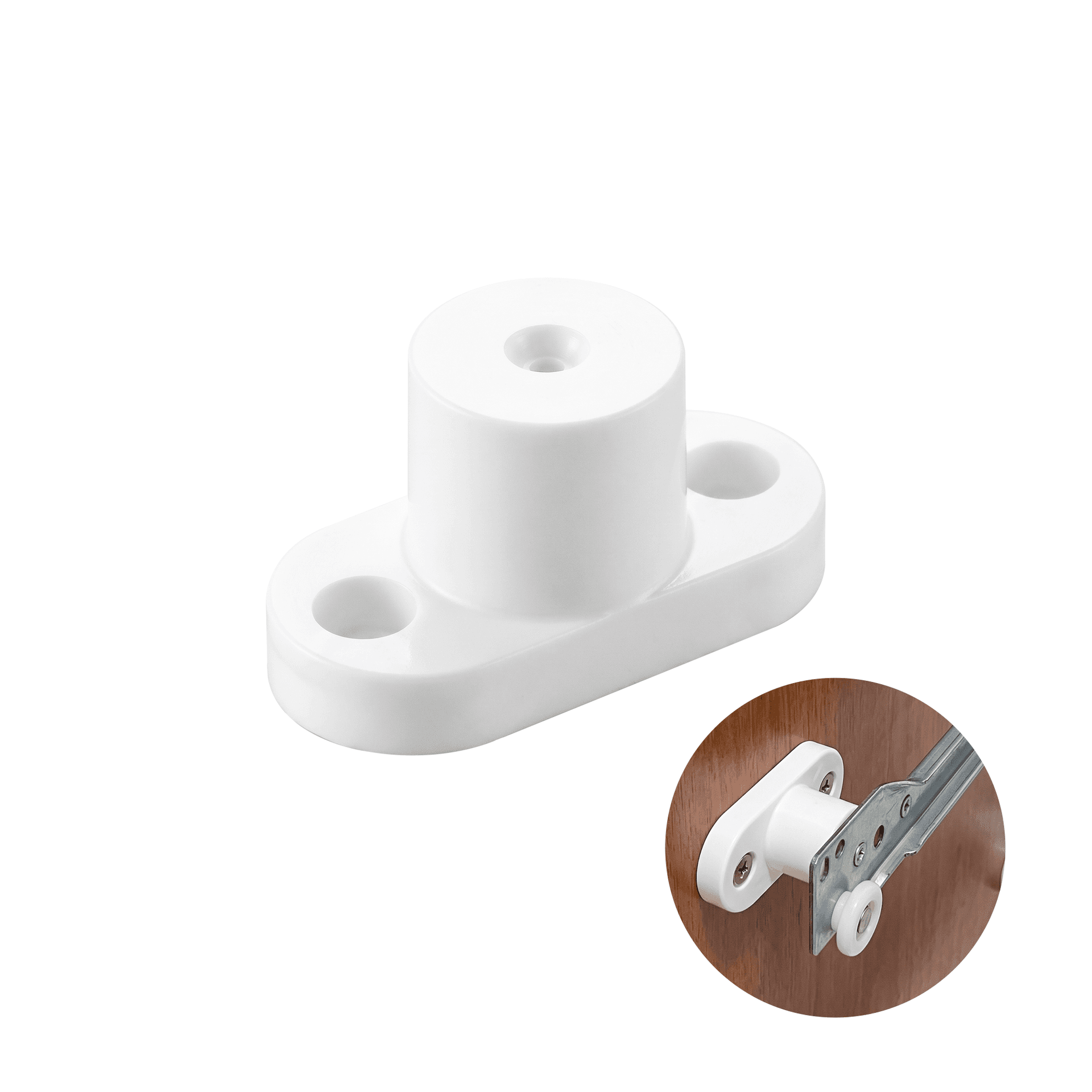 Distânciador de Corrediça Cilindrico de 25mm Branco