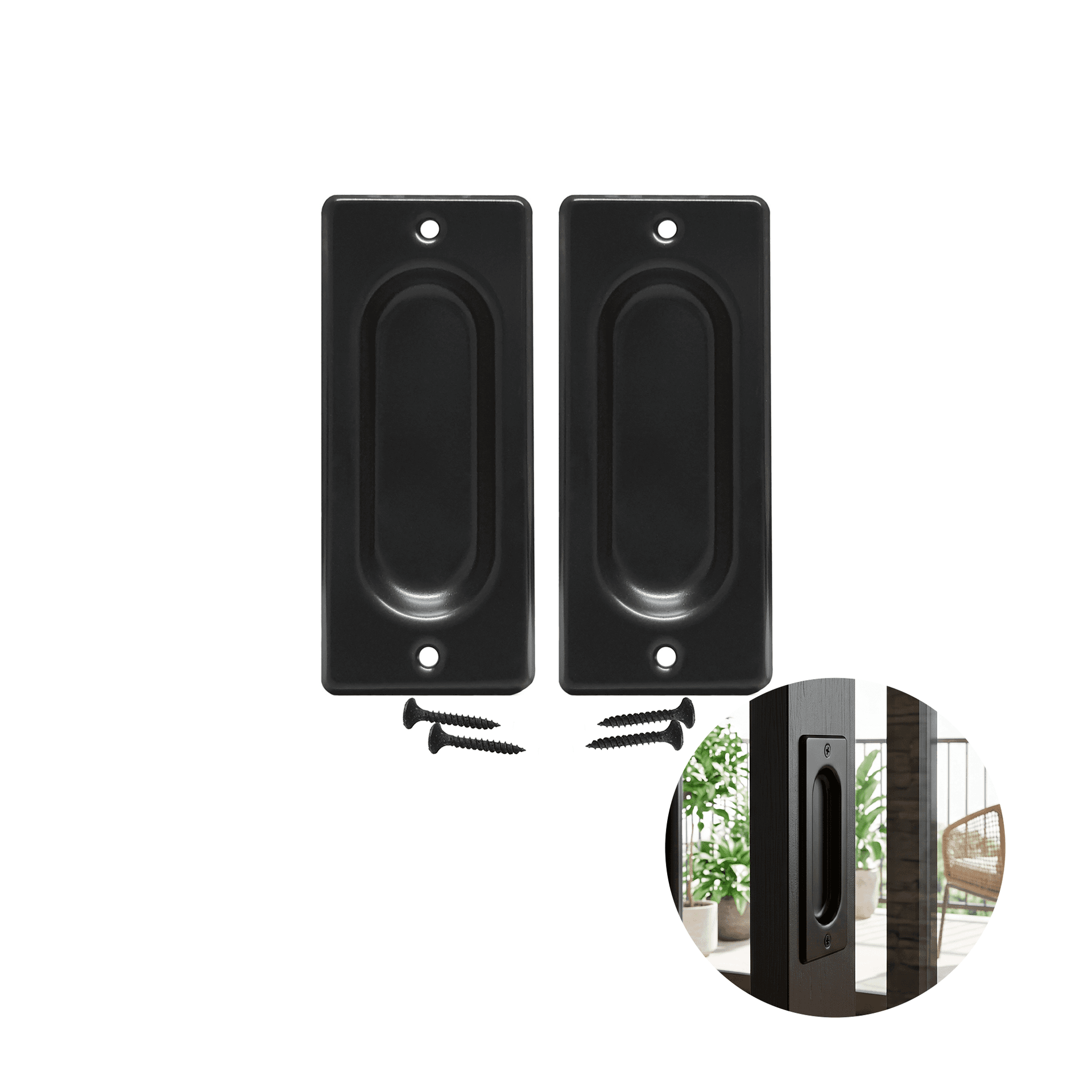 Concha Media Latão Para Janelas E Portas 1 Par Cor Preto