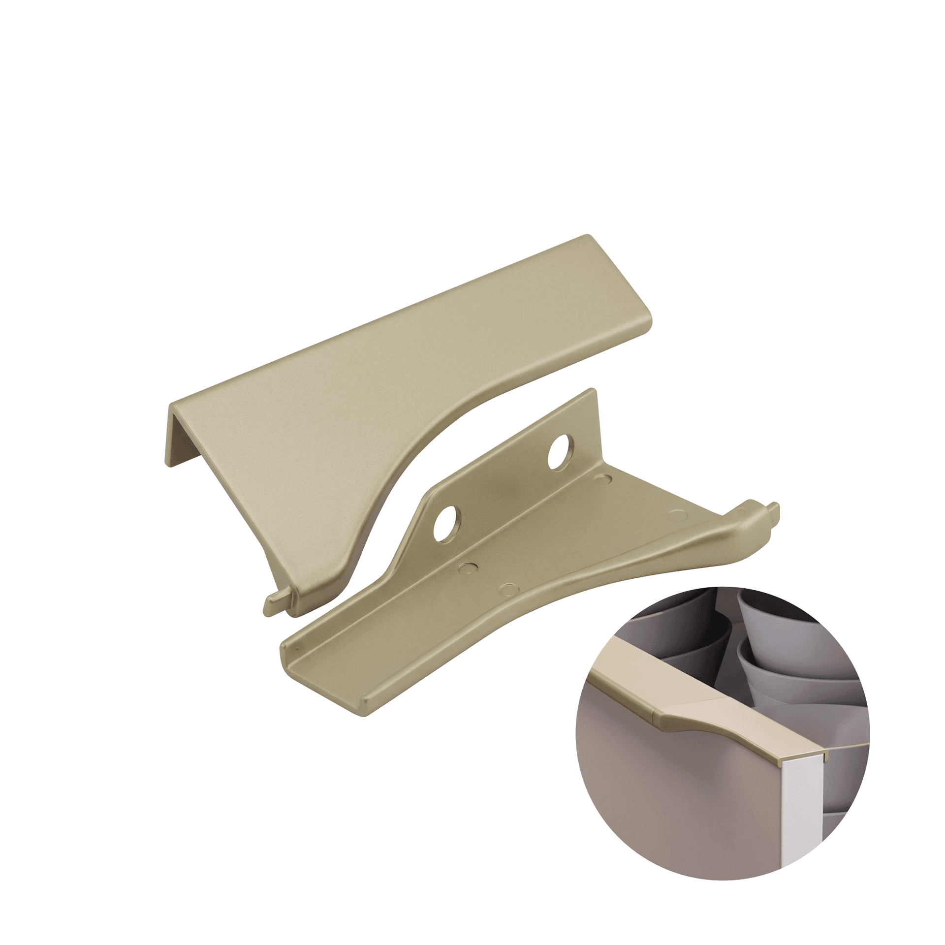 Ponteira Puxador Facetato Champanhe Claro Inox 20mm Pe183