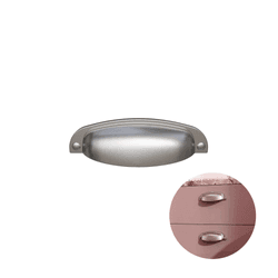 Puxador Concha Prata Fosco 96mm Vivaro115