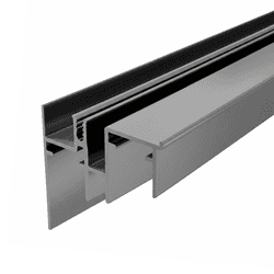 Trilho Inferior Anodizado Para O Sistema Ss200 Rm006 Rometal