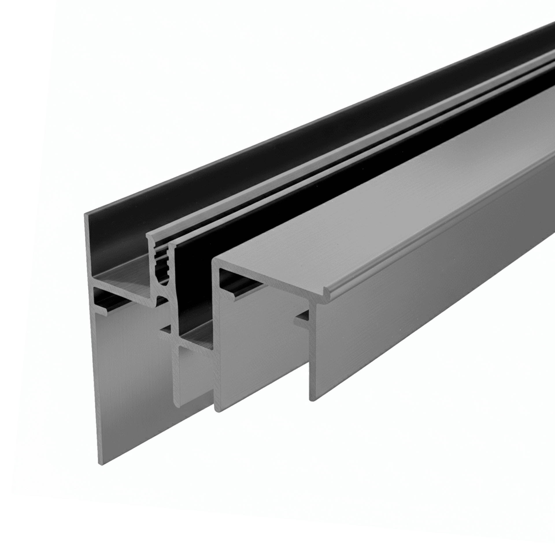 Trilho Inferior Anodizado Para O Sistema Ss200 Rm006 Rometal